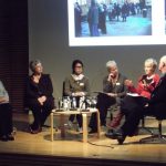 Panel discussion at the Annual Seminar 2011 (l-r) Moira Walters, Compton Verney; Dr Lara Perry, University of Brighton; Jane Won, De La Warr Pavilion; Alison Cox, Compton Verney; Dr Maria Balshaw, Whitworth Art Gallery and Manchester City Galleries, and Giles Waterfield