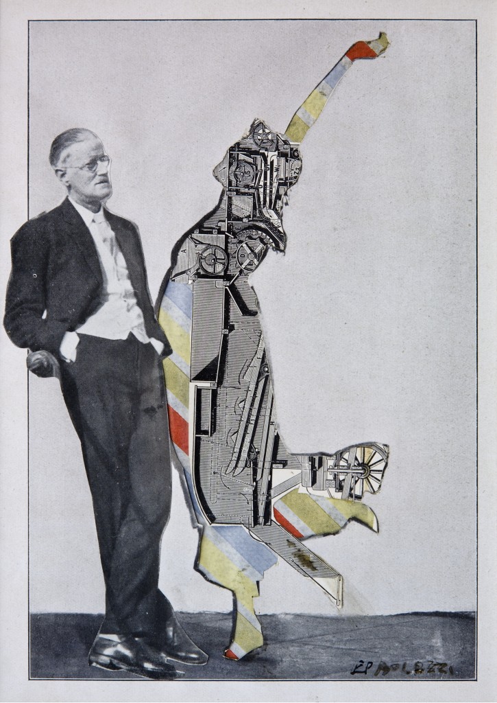 James Joyce and Dancer: Monument to Trieste, still from The History of Nothing by Eduardo Paolozzi (1960-62), collage on paper. Pallant House Gallery: Wilson Loan, 2006.
