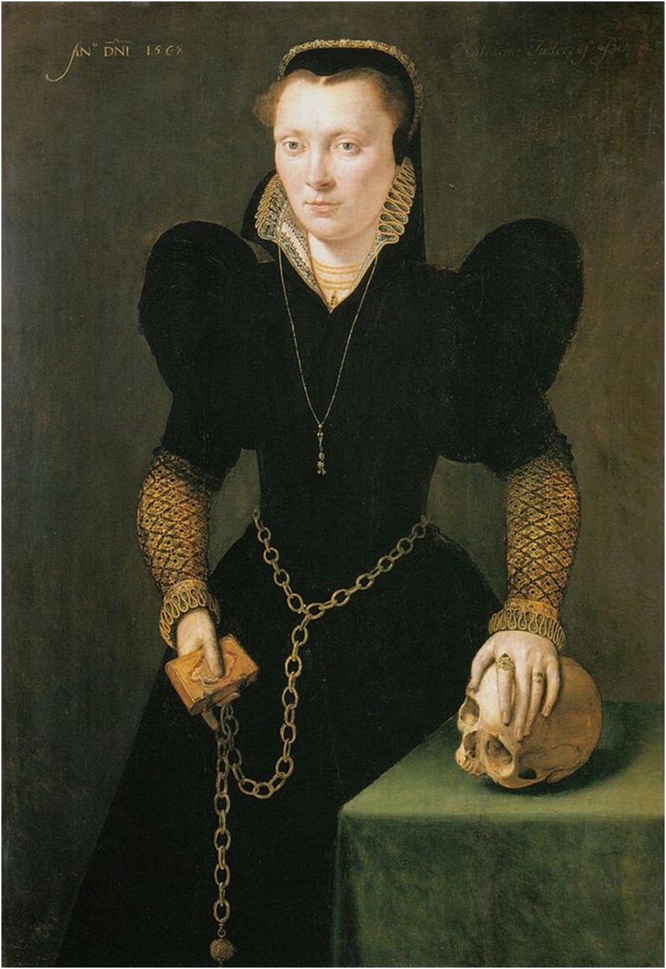 Katheryn of Berain by Adrian Van Cronenburgh, oil on panel, 1568. National Museum Wales, Cardiff.