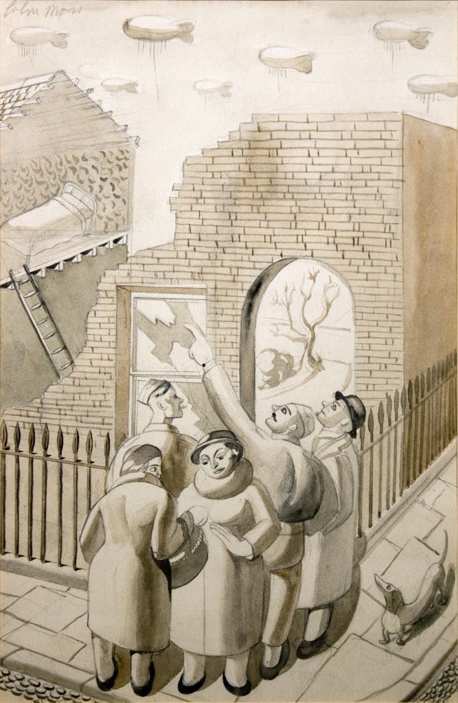 Colin Moss, Morning After The Blitz, pencil and watercolour on paper, 1940 ©Colin Moss (Courtesy of Leamington Spa Art Gallery & Museum)