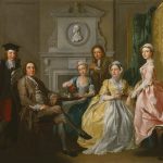 Jonathan Tyers, proprietor of Vauxhall Gardens, and his family by Francis Hayman, oil on canvas, 1740 © National Portrait Gallery, London