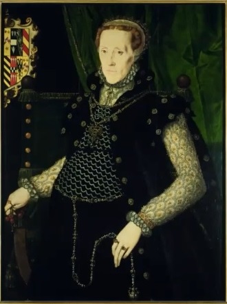 Mildred Cooke Cecil, later Lady Burghley, by Hans Eworth c.1653. Hatfield House