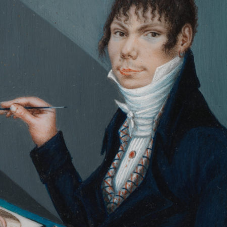 Unknown, Self Portrait, ca. 1800–1805, watercolour on ivory, 8.3 × 8.3 cm, Metropolitan Museum of Art, New York: Dale T. Johnson Fund, 2014, accession number: 2014.512. Public domain.