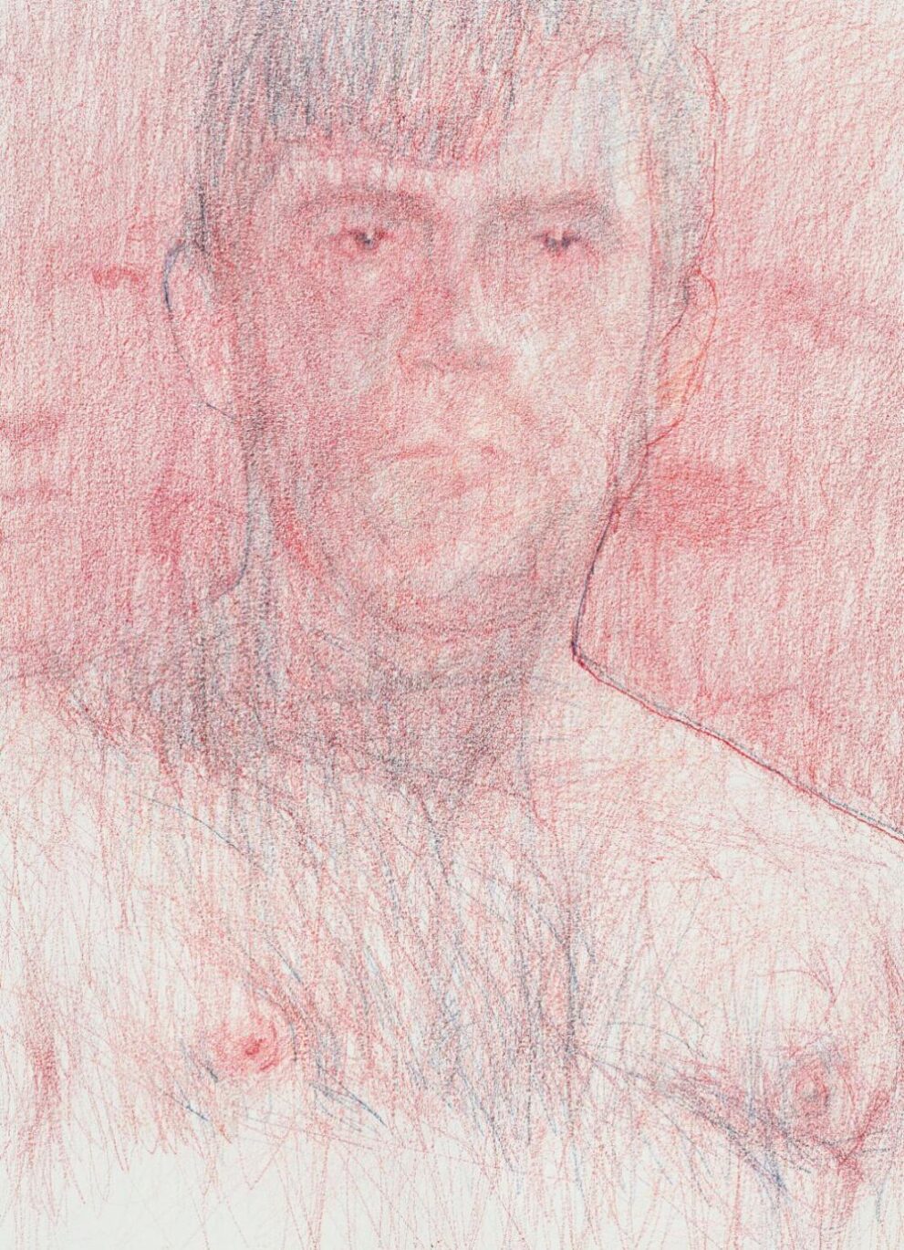 Terry Higgins ('Terry Higgins – Three Ages of Terry') by Curtis Holder, 2023. Coloured pencil on paper. Given by Terrence Higgins Trust. National Portrait Gallery Primary Collection, NPG 7162.