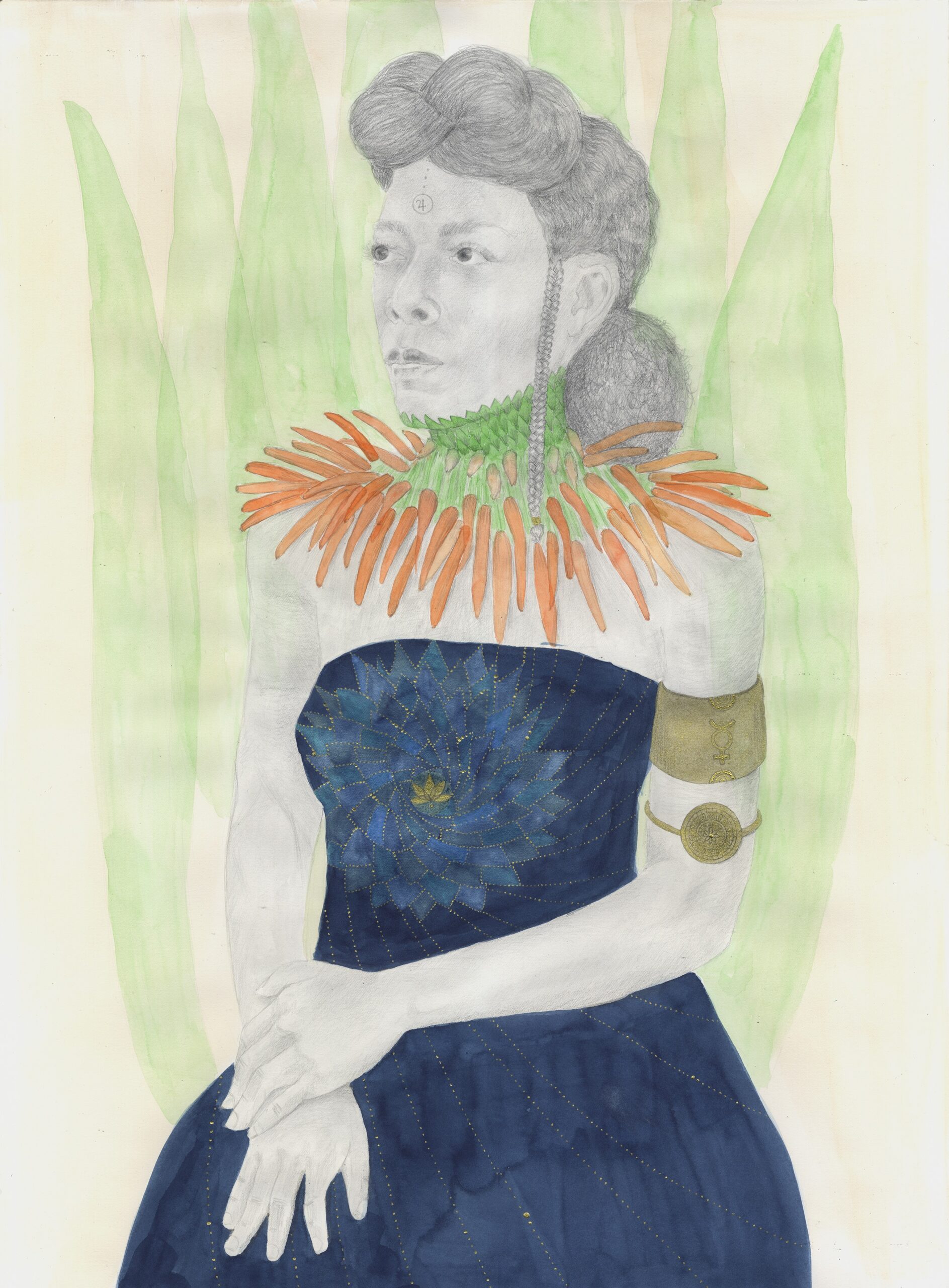 Warriors Inhabit Mind, Body and Spirit by Charmaine Watkiss, 2021. Graphite, pencil, watercolour and ink on paper. Courtesy of the artist and Abbot Hall Art Gallery, Kendal.