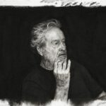 Sir Ridley Scott ('29:04:37') by Nina Mae Fowler. Compressed charcoal and pencil on paper, 2019, 11 3/8 in. x 17 1/4 in. (290 mm x 439 mm) overall. Commissioned, 2019 Primary Collection NPG 7068.