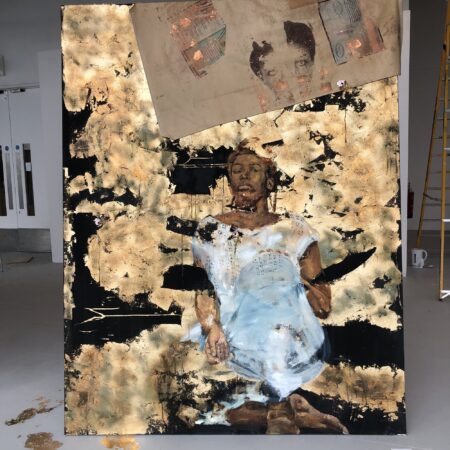 The Vulnerable Disposition (2019) by Emma Prempeh. Oil and acrylic on canvas. Image courtesy of The Ingram Collection © Emma Prempeh.